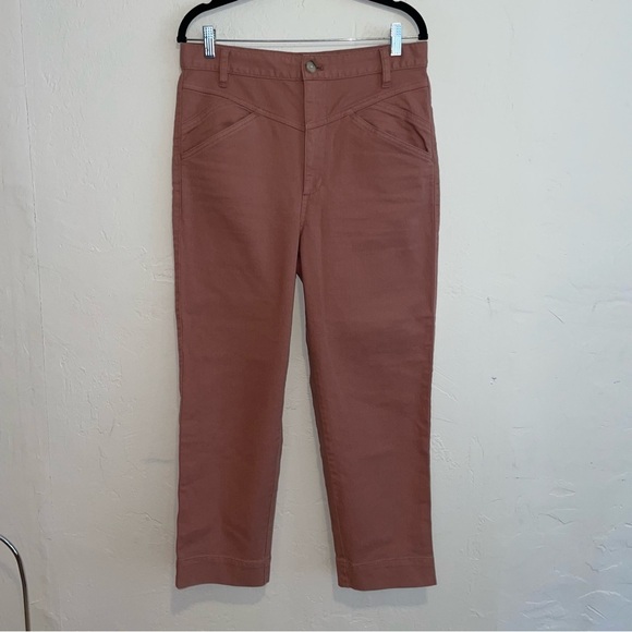 Madewell Pink Tapered Yoke High Rise Pants - Picture 5 of 10